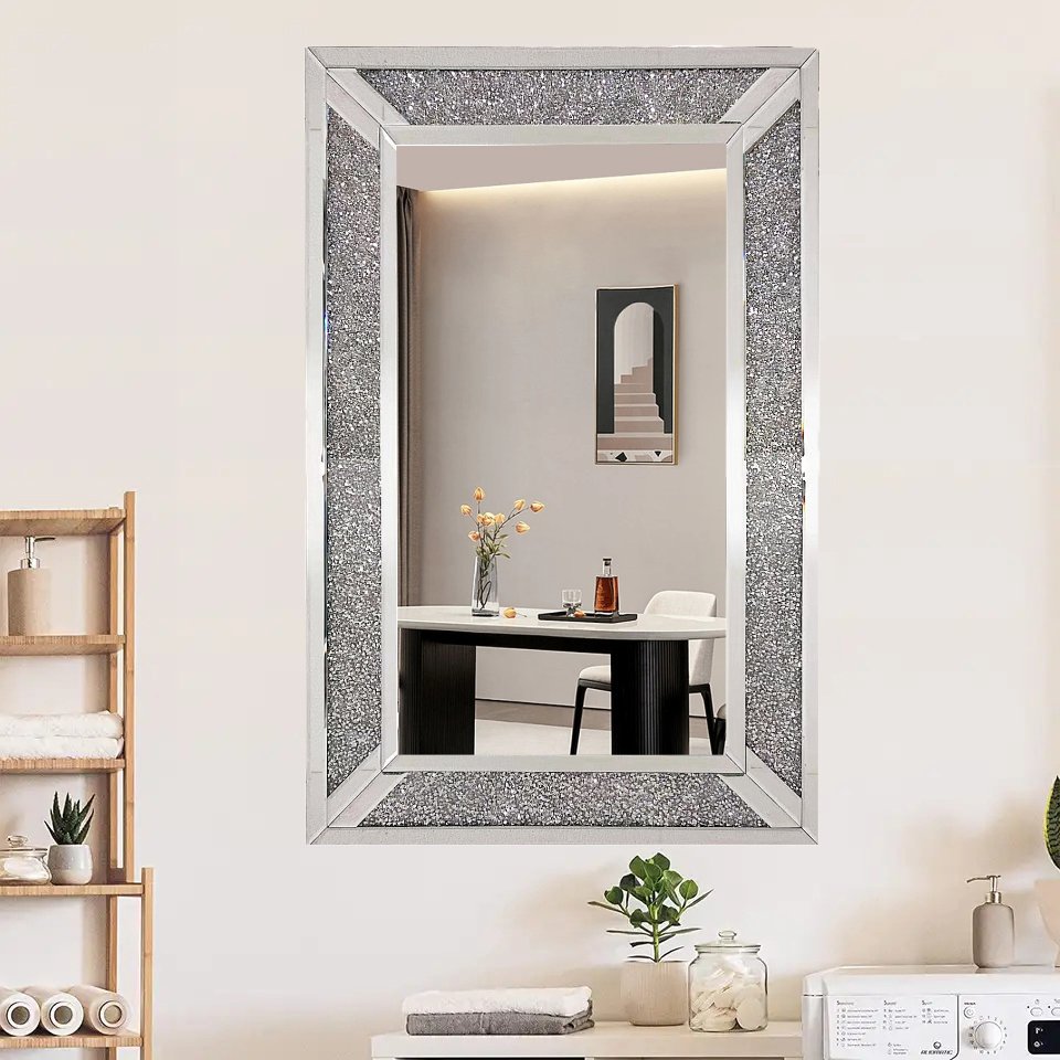Silver Glass Content Decorative Mirror