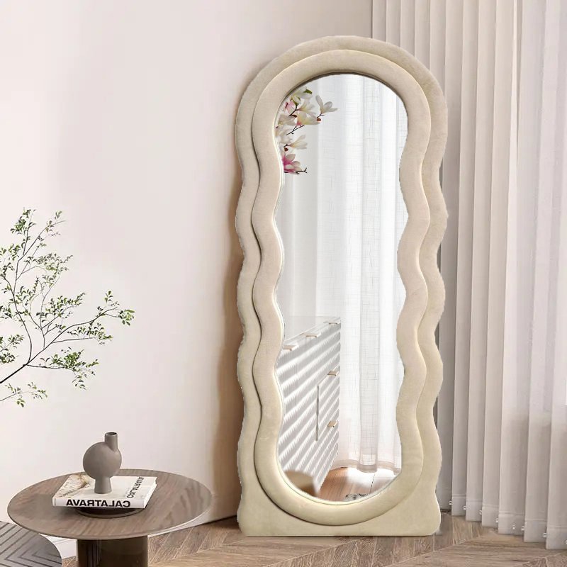 custom asymmetrical arch irregular full length curvy Wall mounted Aesthetic  Home Decor plush wavy mirror miroir spiegel – Shandong Longwei Economic and  Trading Co.,Ltd